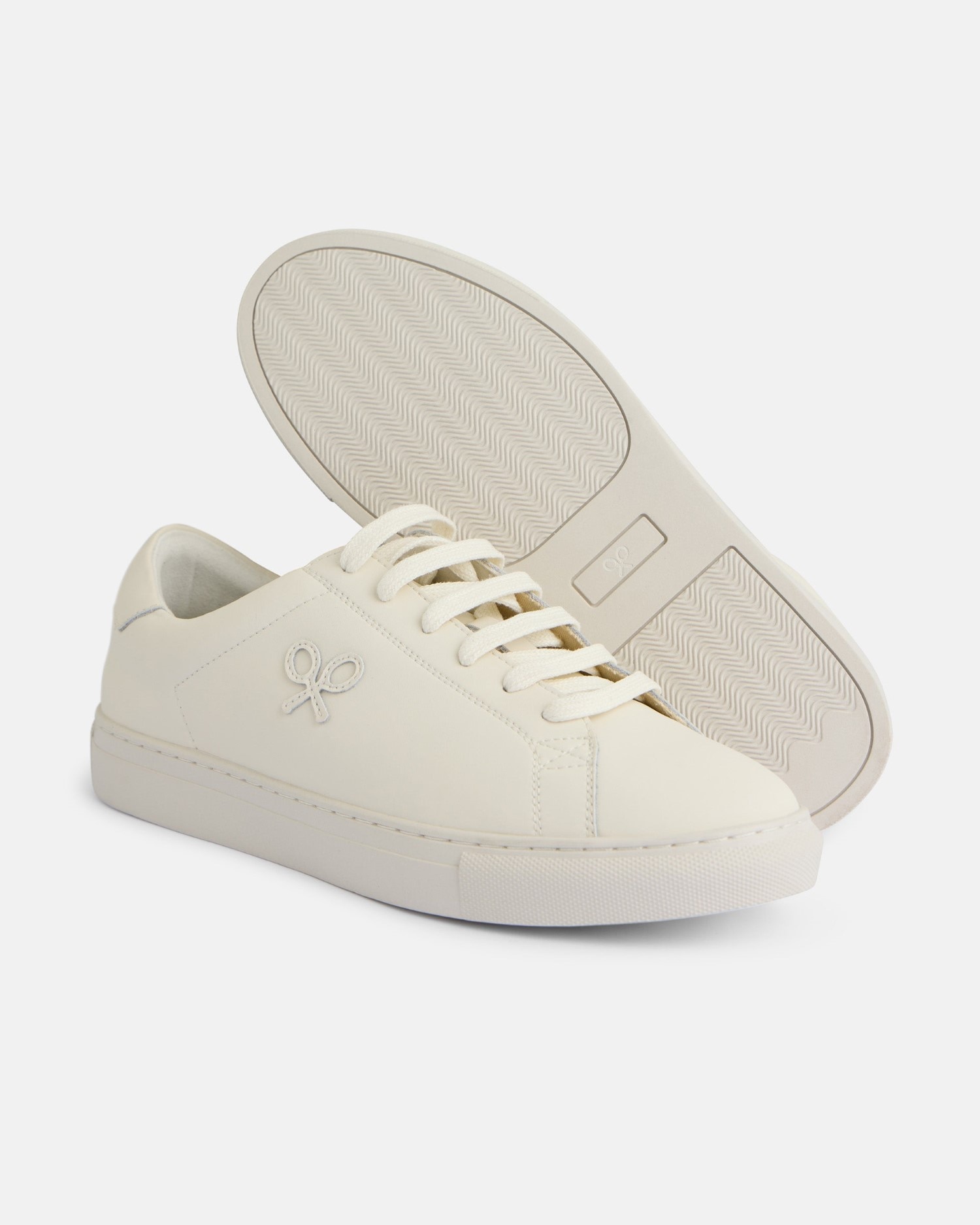 Sapatilhas de Pele Silbon Clássicas em Branco Branco-6