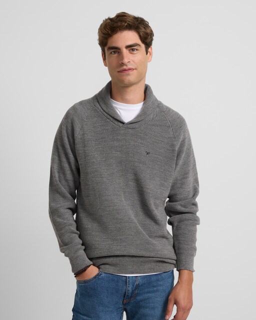 Imagen 0 de Jersey de hombre cuello esmoquin gris