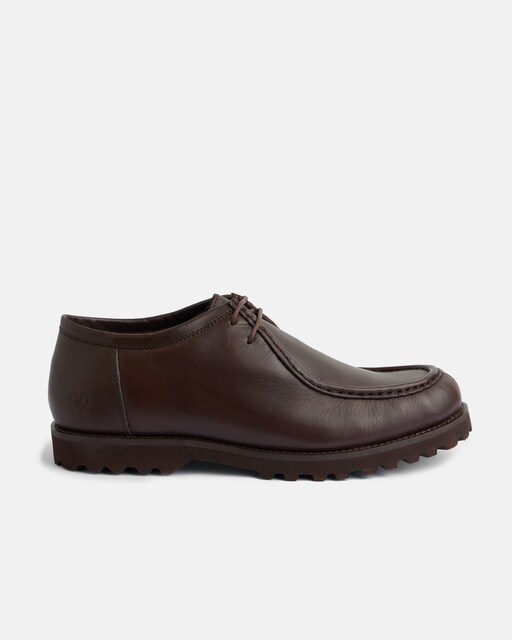 Imagen 0 de Zapatos de cordones de hombre estilo wallabee marrón