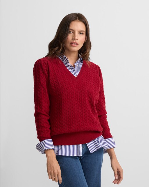 Jersey de punto ochos con escote de pico