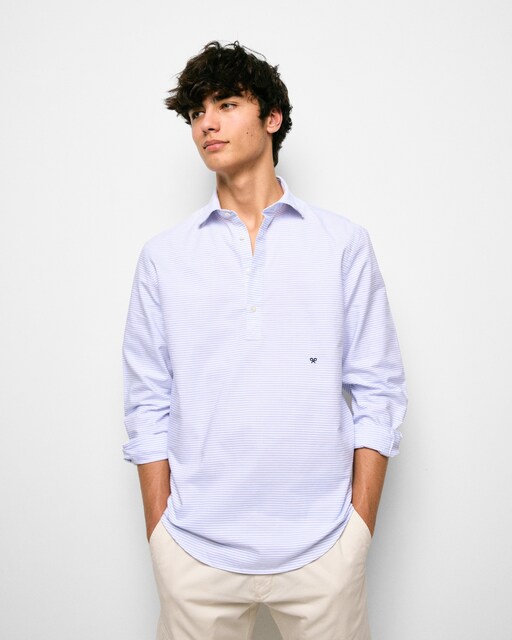 Imagen 0 de Camisa Polera de hombre sport oxford rayas horizontales