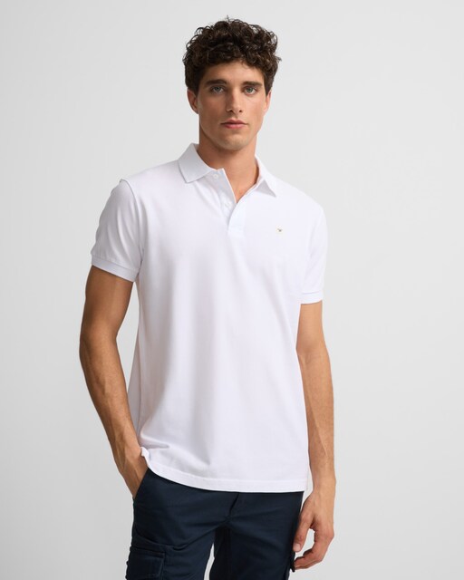 Imagen 0 de Polo de hombre clásico miniparche blanco