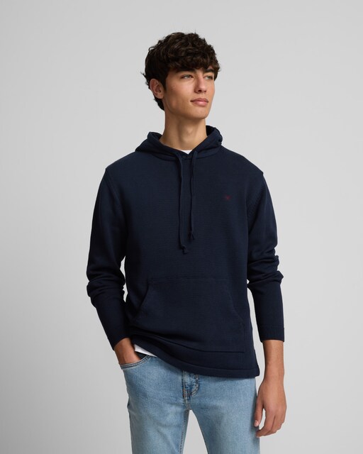 Imagen 0 de Jersey de hombre liso capucha azul marino