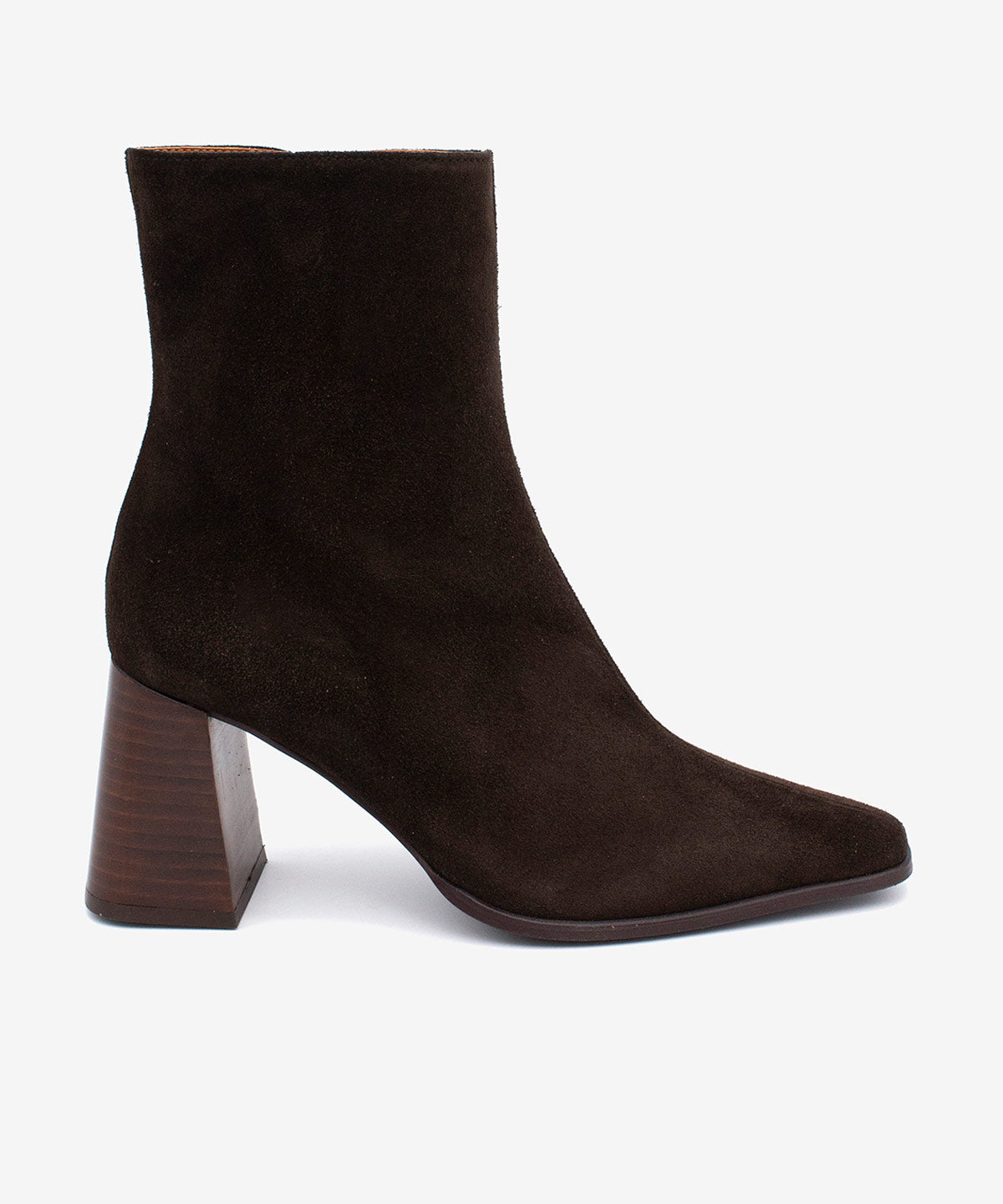 Imagen 0 de Botines básicos de mujer de tacón ancho efecto madera de serraje, trimia Marrón oscuro