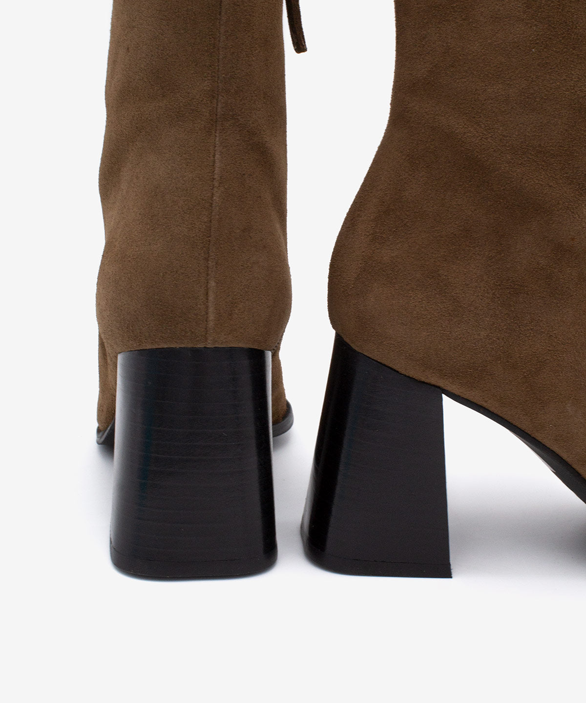 Botines básicos de mujer de tacón ancho efecto madera de serraje, trimia - Ángel Alarcón - Marrón Marrón-8