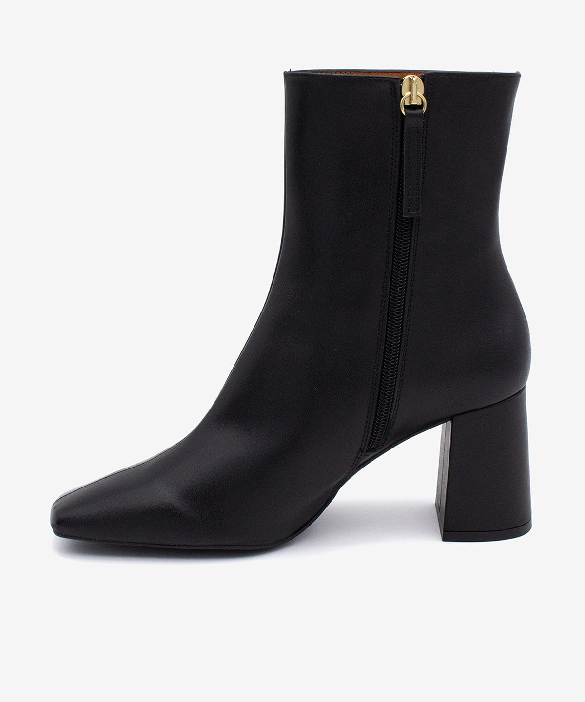 Botines básicos de mujer de tacón alto y ancho básico de piel lisa, drimia - Ángel Alarcón - Negro Negro-5