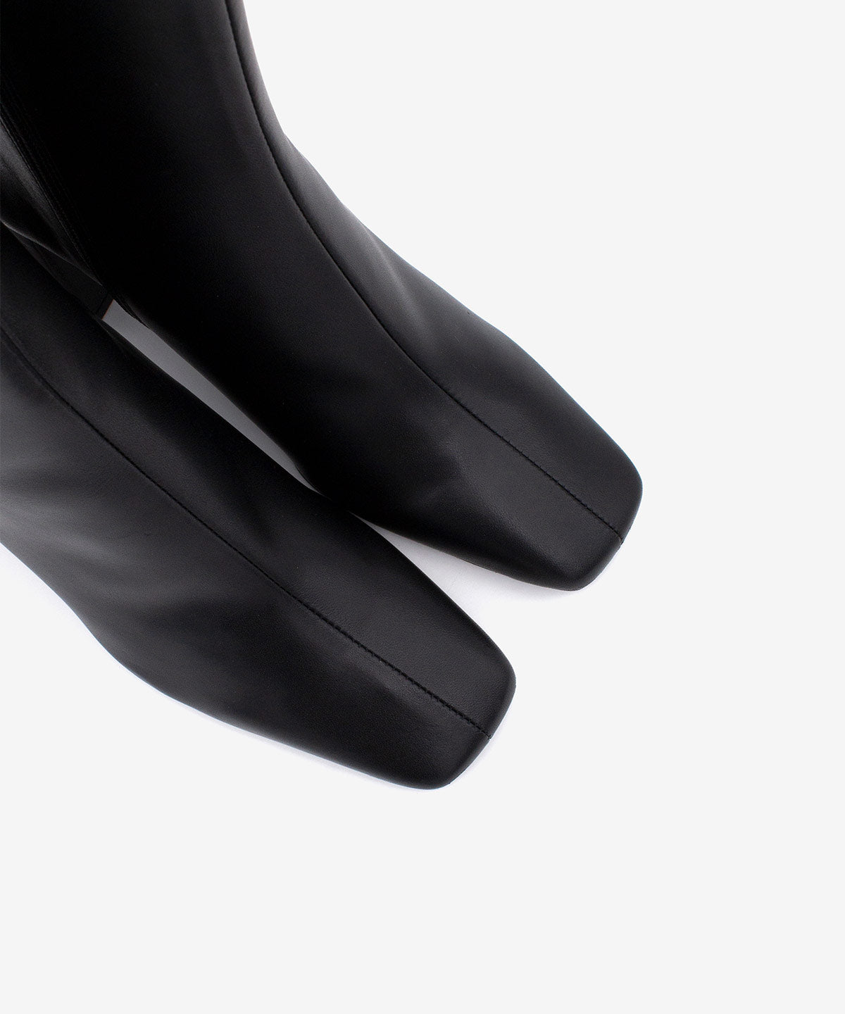 Botines básicos de mujer de tacón alto y ancho básico de piel lisa, drimia - Ángel Alarcón - Negro Negro-6