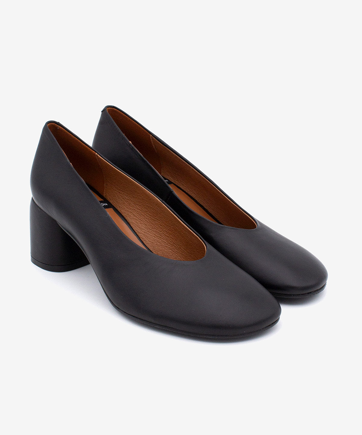 Zapatos de salón de mujer de tacón ancho de diseño de piel suave, tessa - Ángel Alarcón - Negro Negro-4