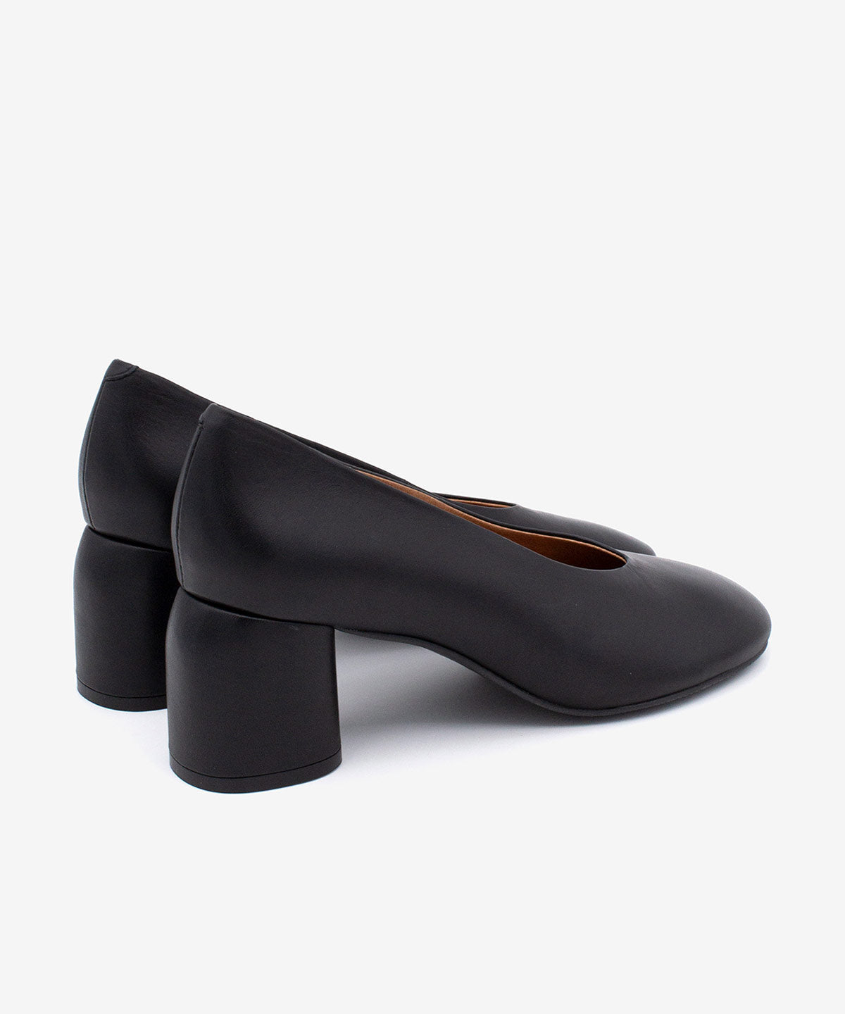 Zapatos de salón de mujer de tacón ancho de diseño de piel suave, tessa - Ángel Alarcón - Negro Negro-3