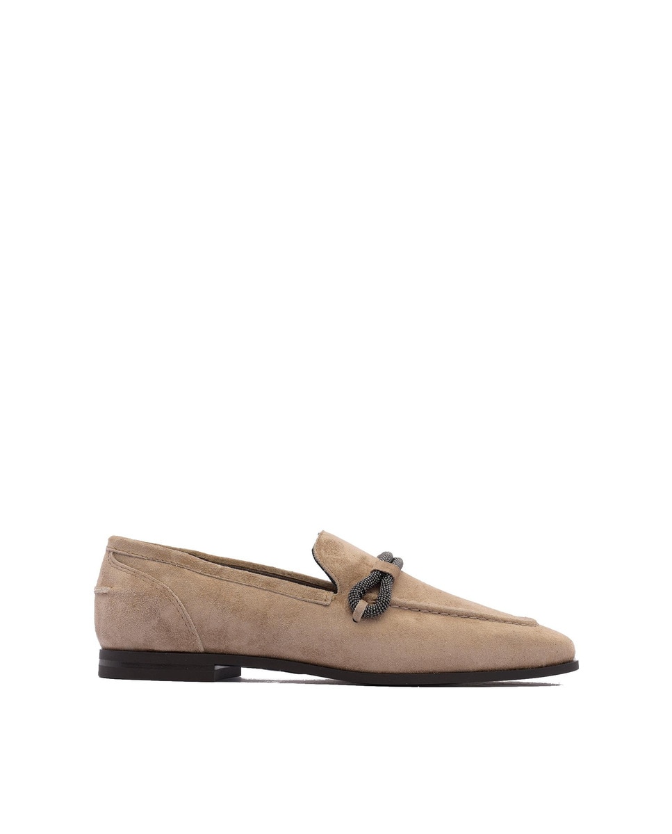 Alpe - Mocasines planos de mujer de piel baby silk en color marrón.