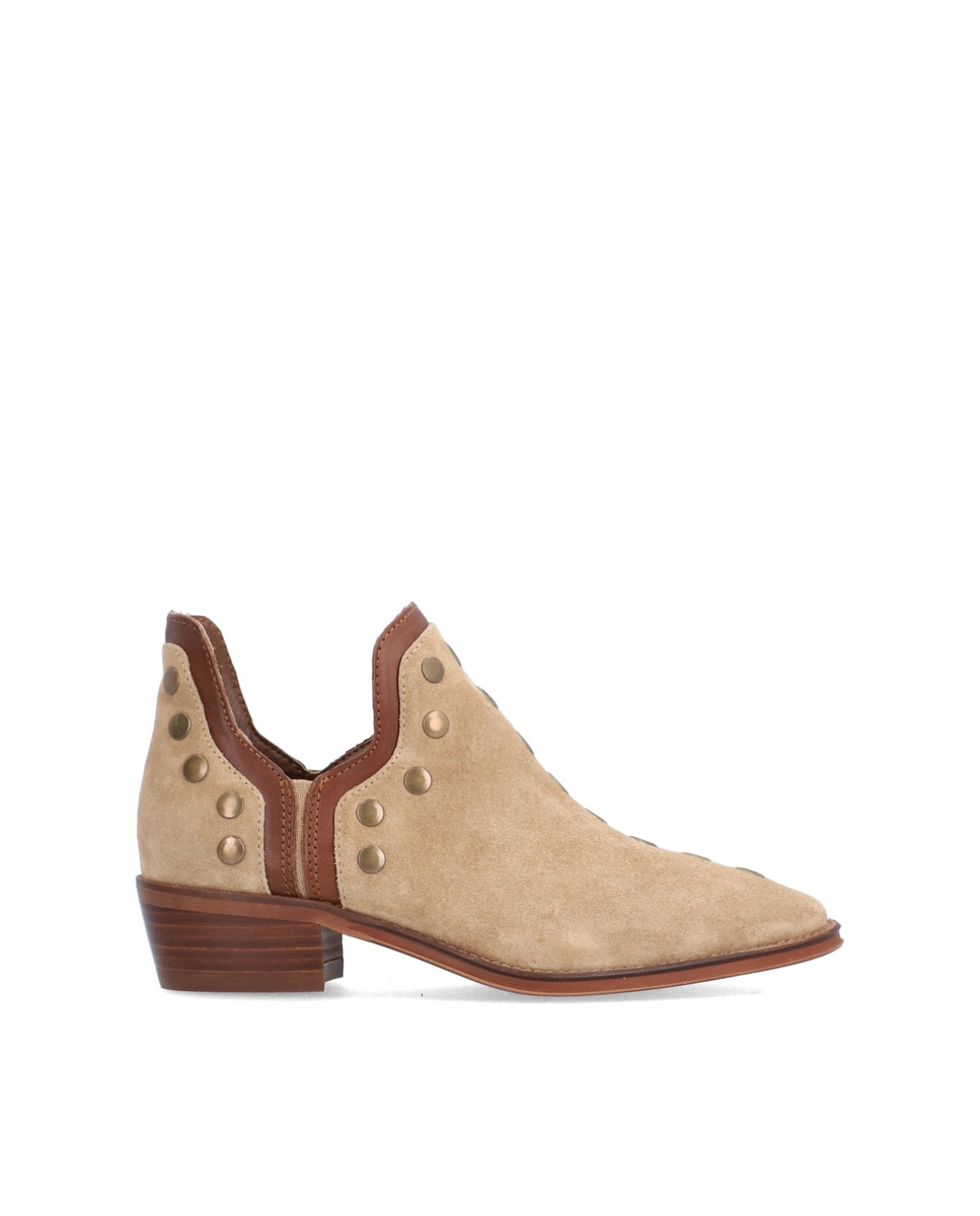 Alpe - Botines cowboy de mujer de piel baby silk y tacón.