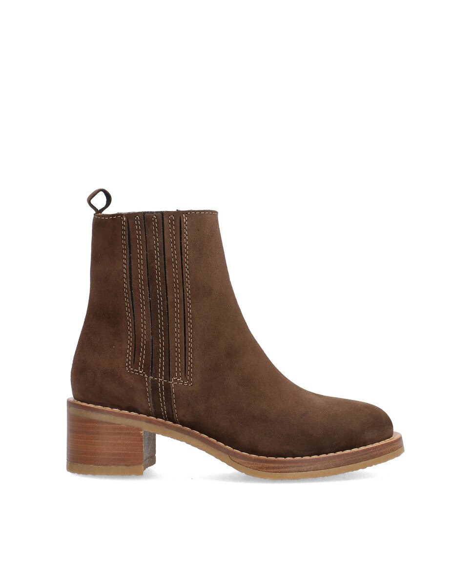 Alpe - Botines de mujer de piel baby silk con suela antideslizante y cierre de cremallera.