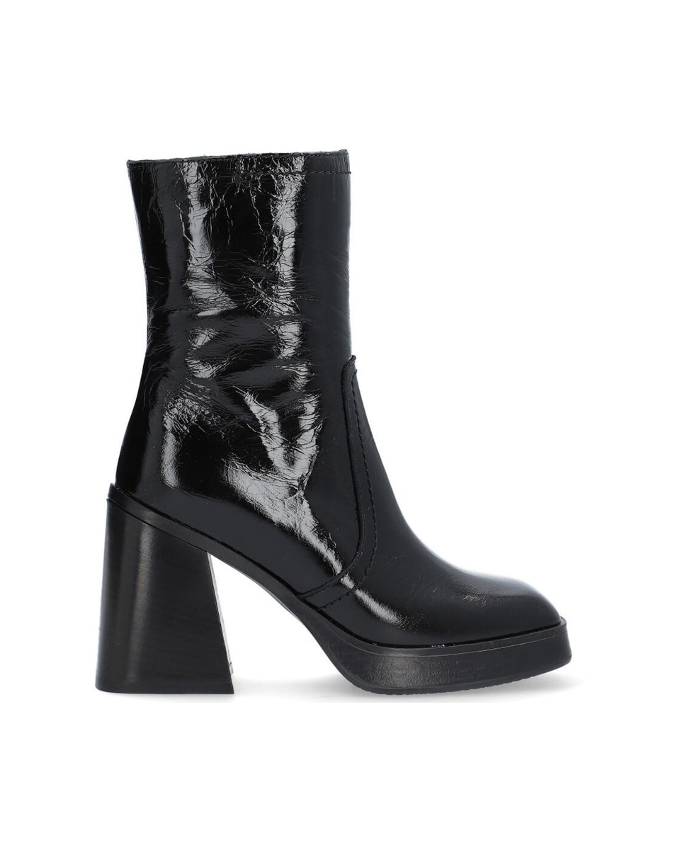 Alpe - Botas de mujer de piel vernice con suela antideslizante y cierre mediante cremallera.