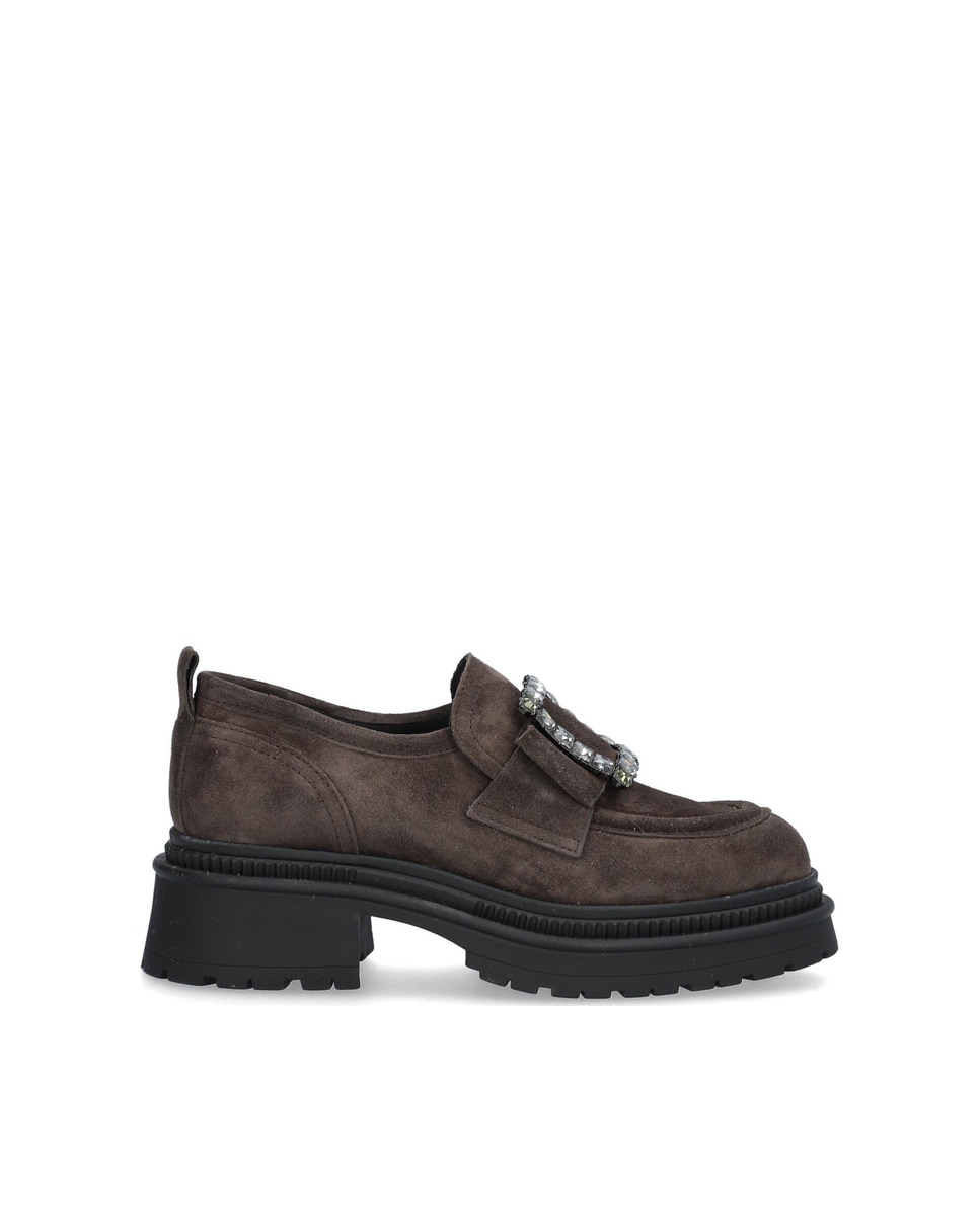 Zapatos de cordones de mujer de piel baby silk con suela antideslizante