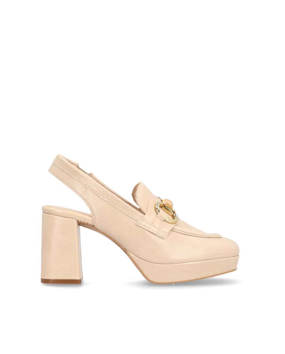 Alpe - Zapatos de salón de mujer de piel en color natural.