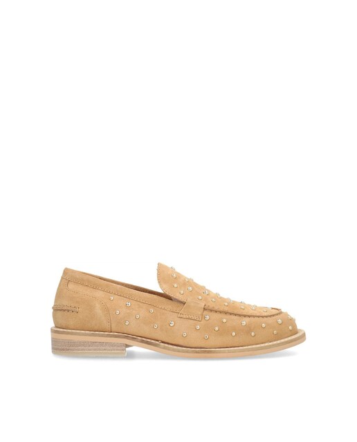 Imagen 0 de Mocasines planos de mujer de piel baby silk con suela antideslizante, sin cierre