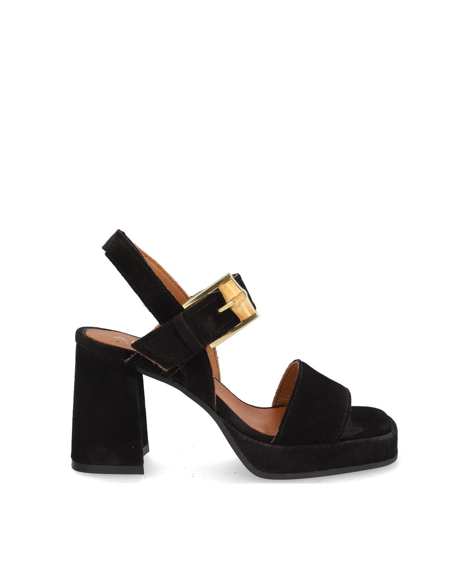 Imagen 0 de Sandalias de tacón  de mujer de piel baby silk en color natural