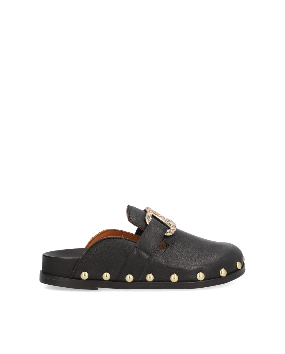 Alpe - Mocasines planos de mujer de piel napa en color negro.