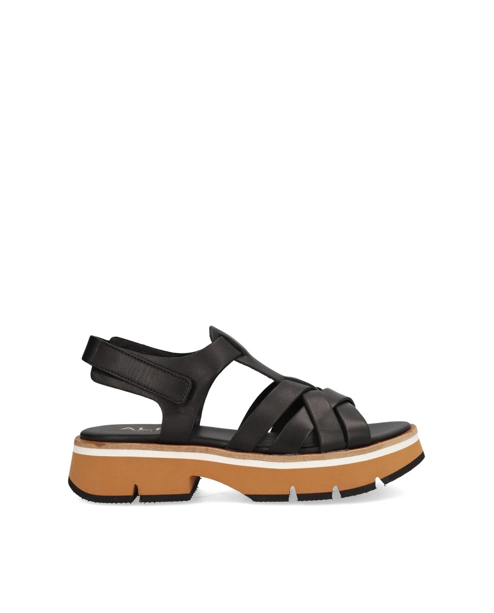 Alpe - Sandalias de tiras de mujer de piel ball lux en color negro.