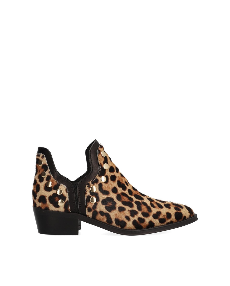Alpe - Botines cowboy de mujer de piel leopardo en color estampado.