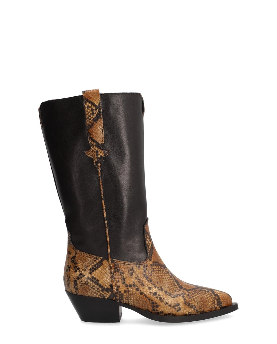 Alpe - Botas de mujer de piel piton con suela antideslizante, sin cierre..