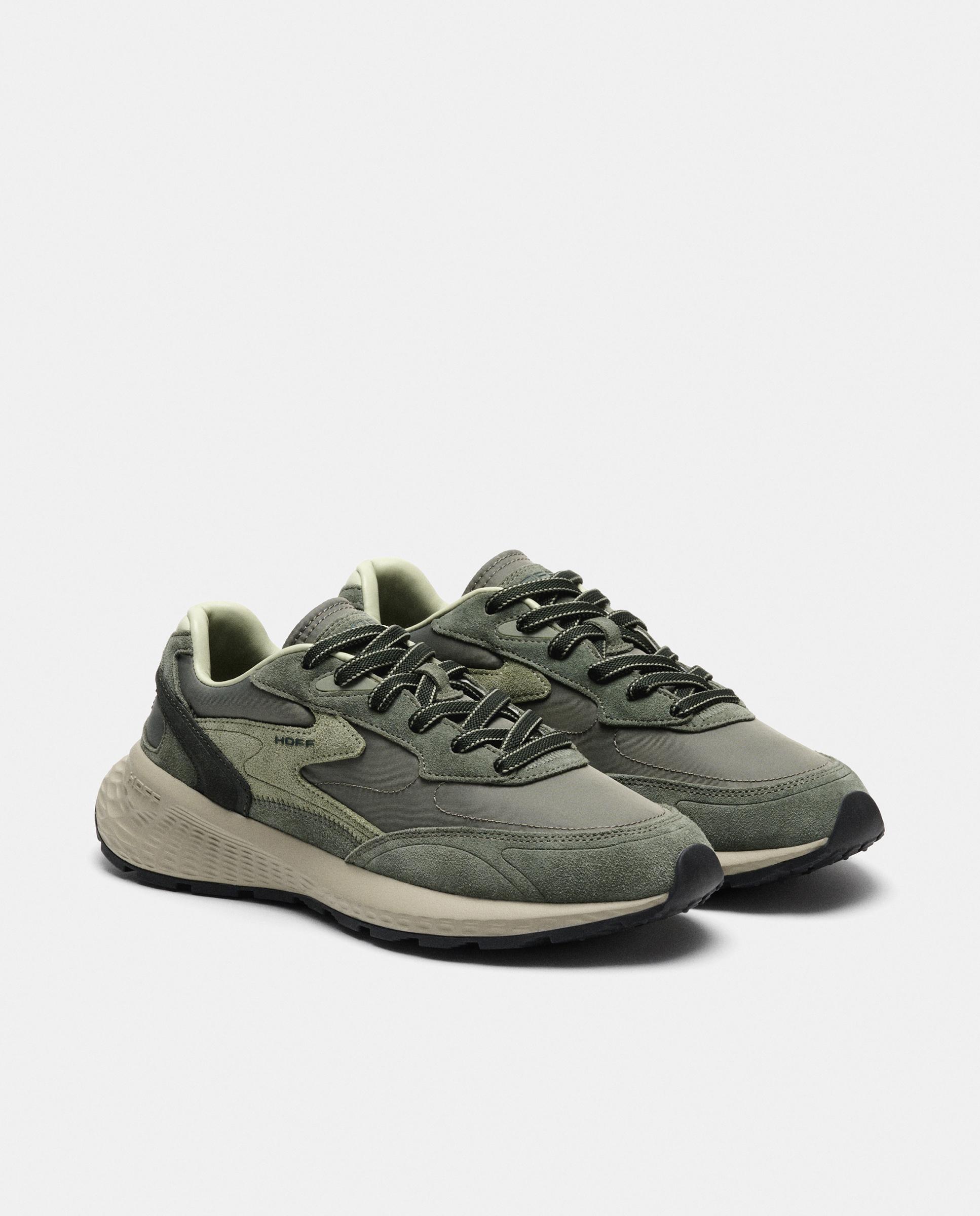 Zapatillas de caballero en piel bajas con suela de goma - Hoff - Verde pardo Verde pardo-2