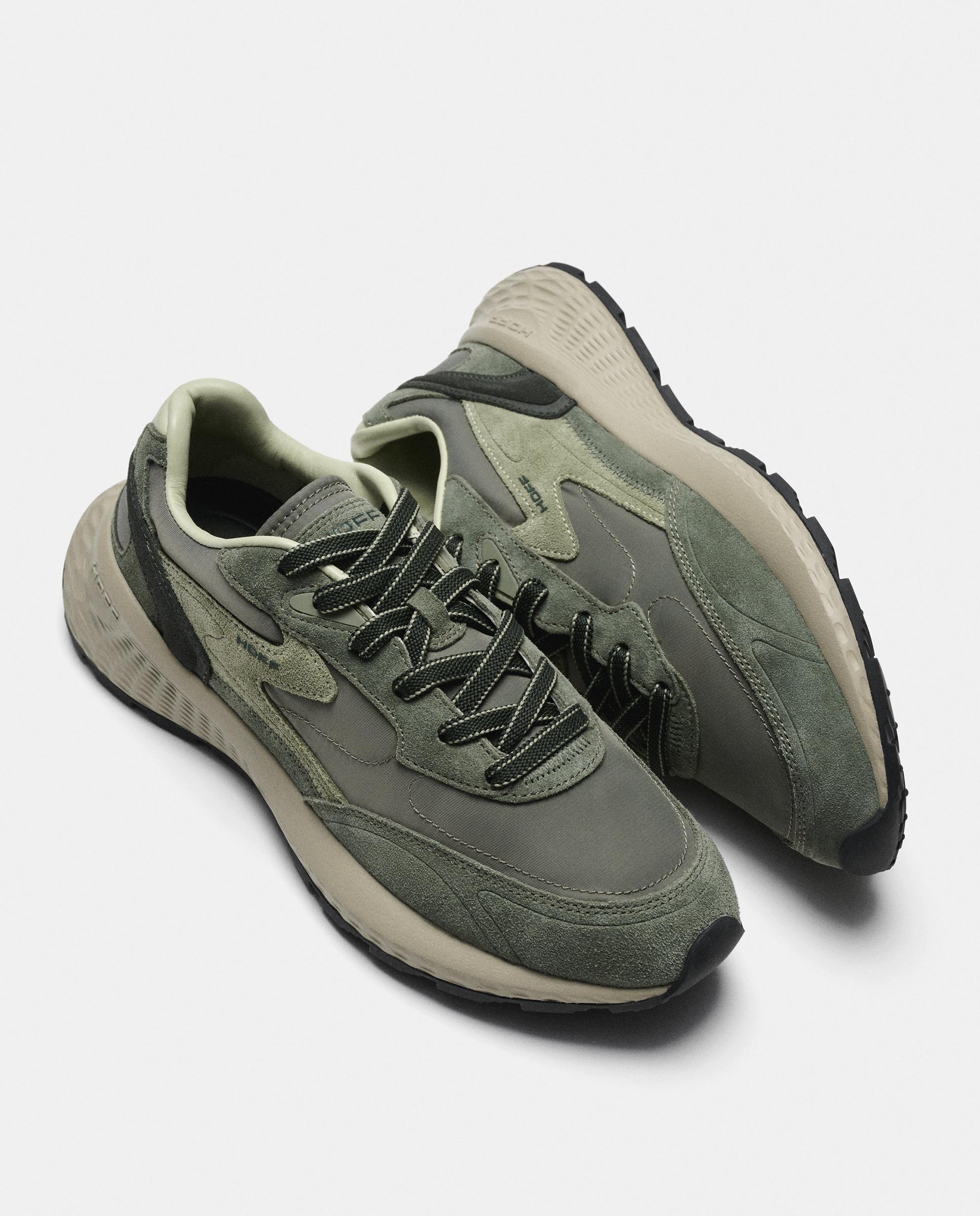 Zapatillas de caballero en piel bajas con suela de goma - Hoff - Verde Verde-5