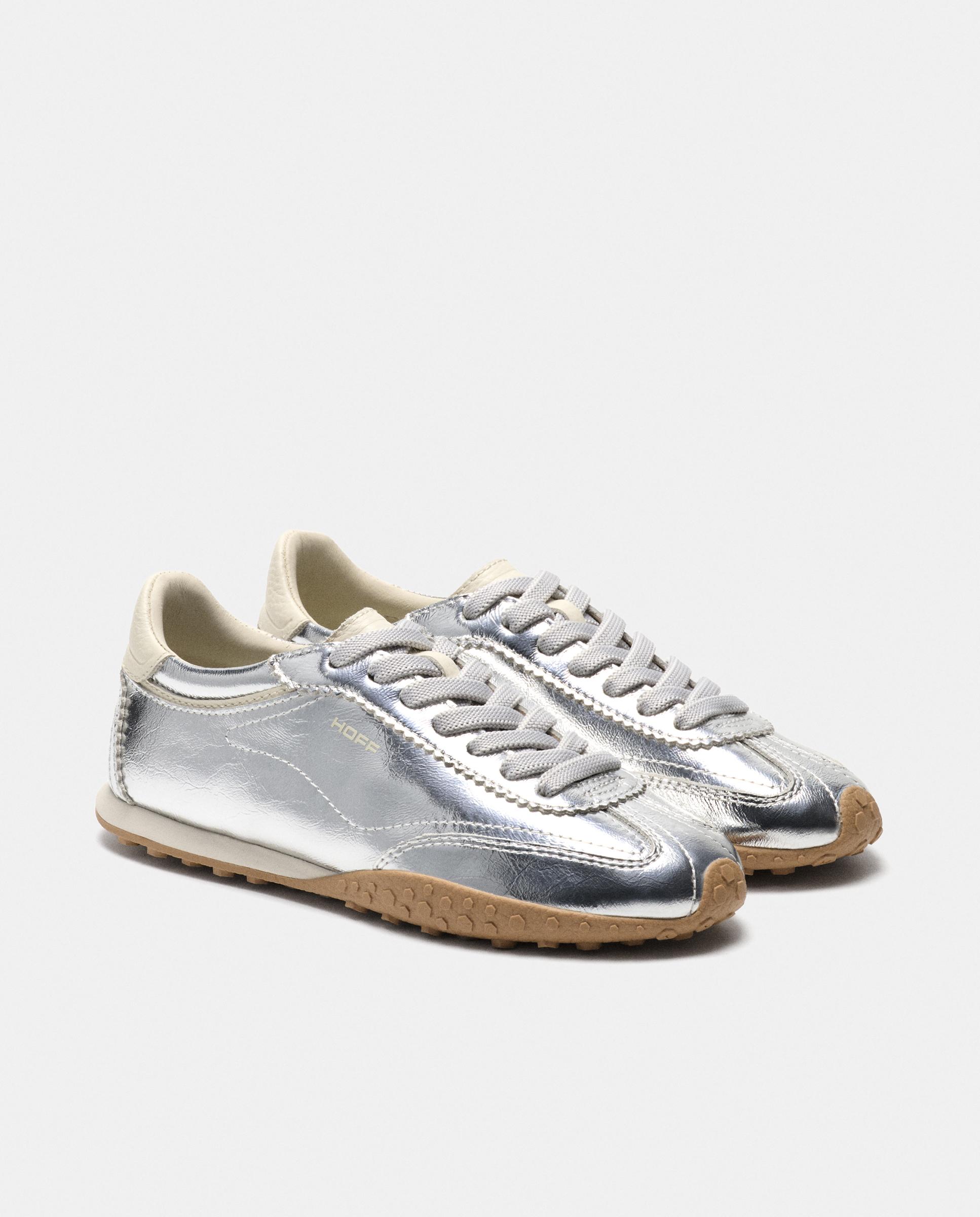 Imagen 2 de Zapatillas de mujer en piel bajas con suela de goma - Hoff - Plata Plata
