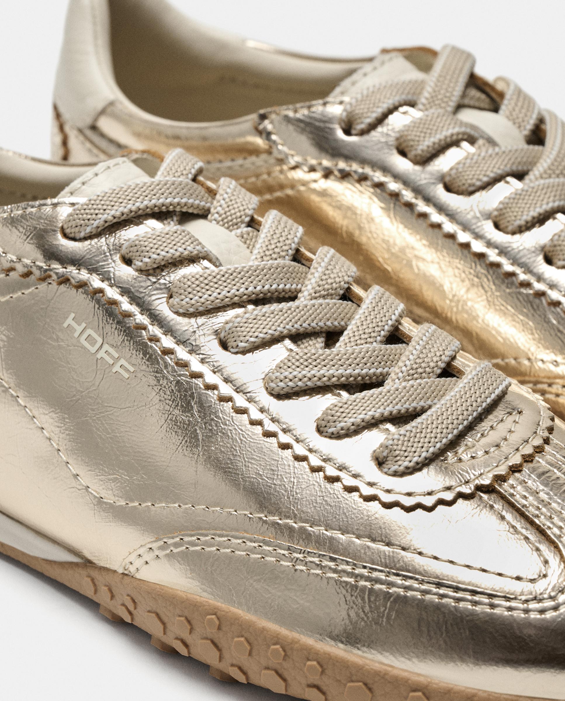Imagen 3 de Zapatillas de mujer en piel bajas con suela de goma - Hoff - Dorado Dorado