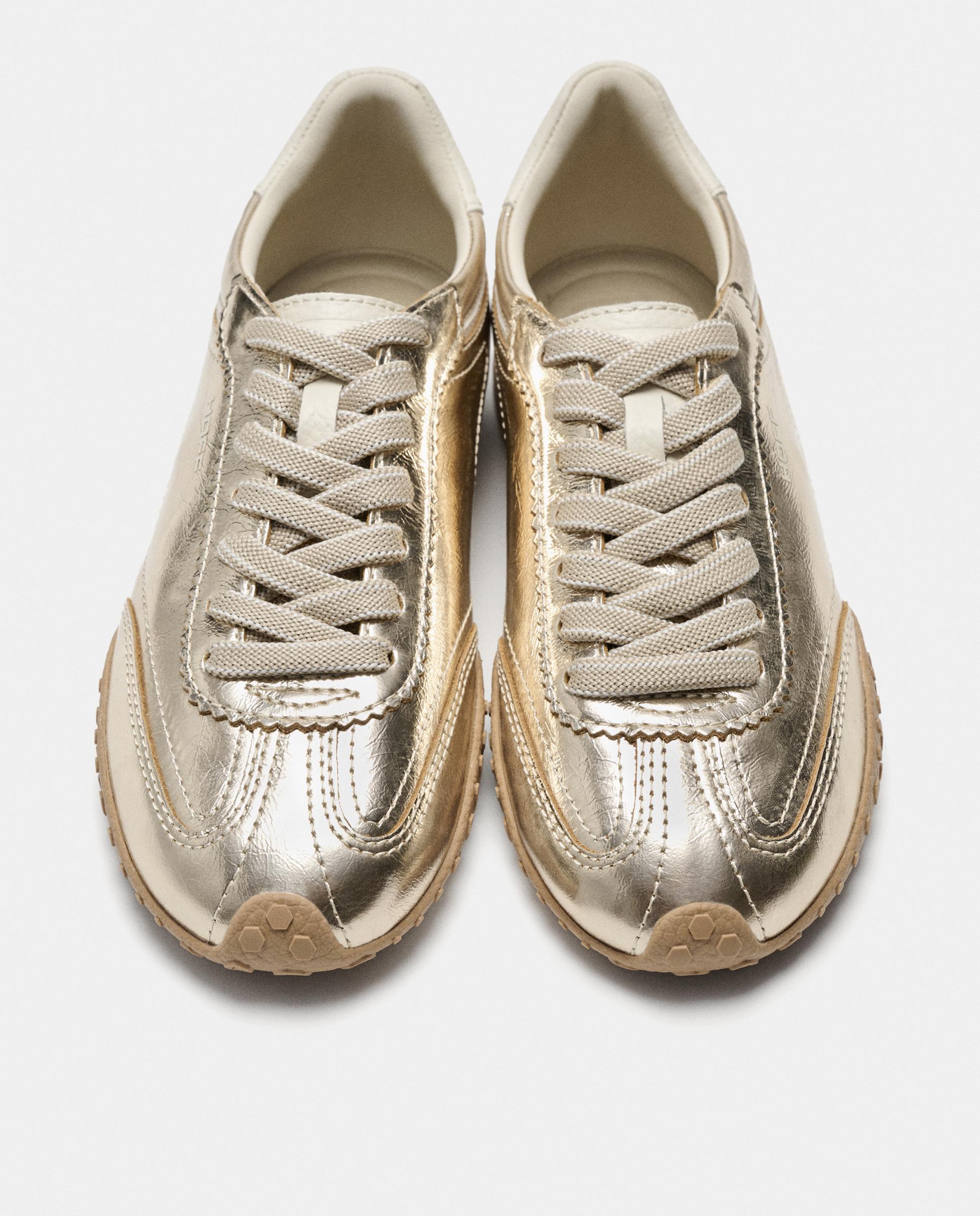 Imagen 4 de Zapatillas de mujer en piel bajas con suela de goma - Hoff - Dorado Dorado