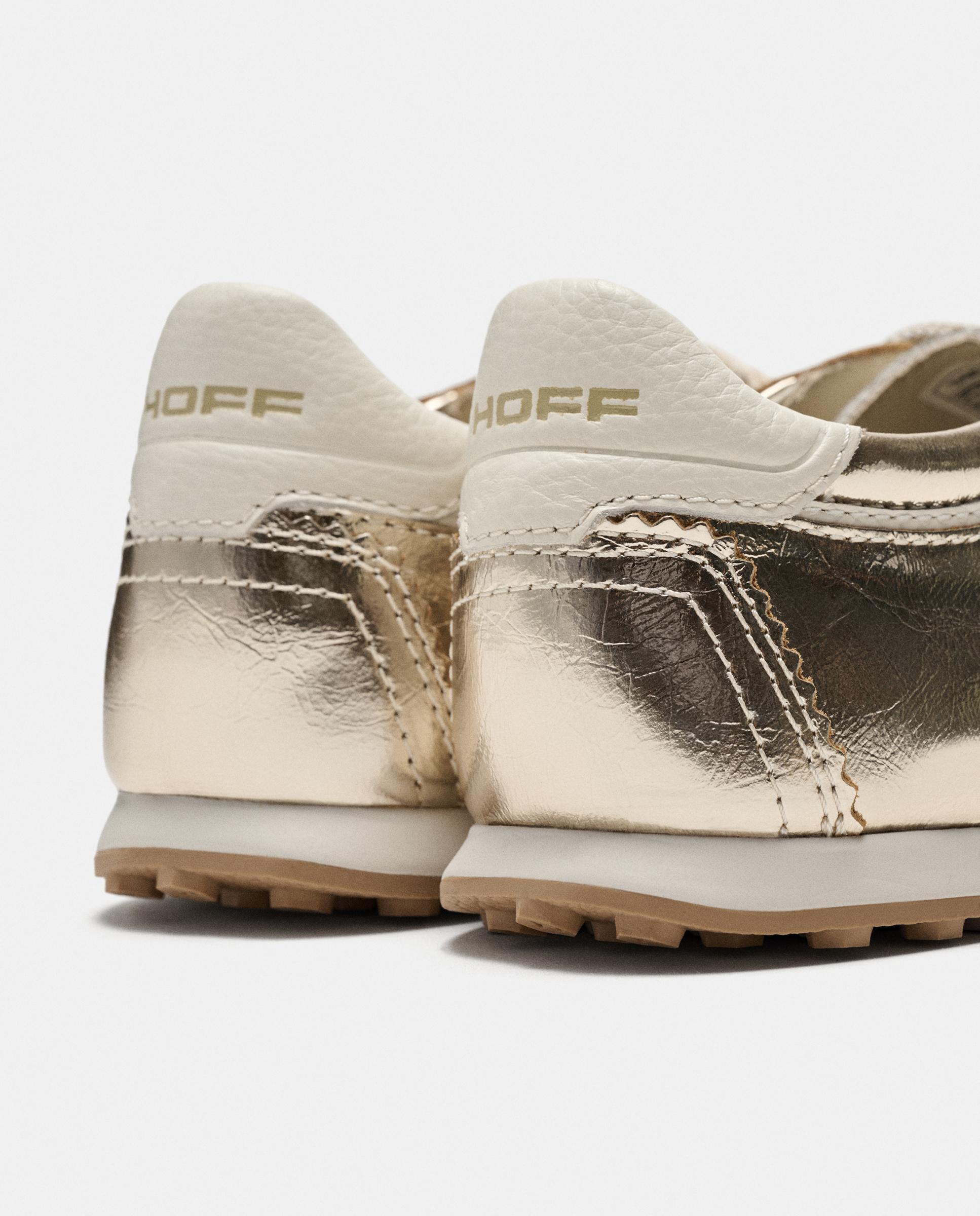 Imagen 5 de Zapatillas de mujer en piel bajas con suela de goma - Hoff - Dorado Dorado