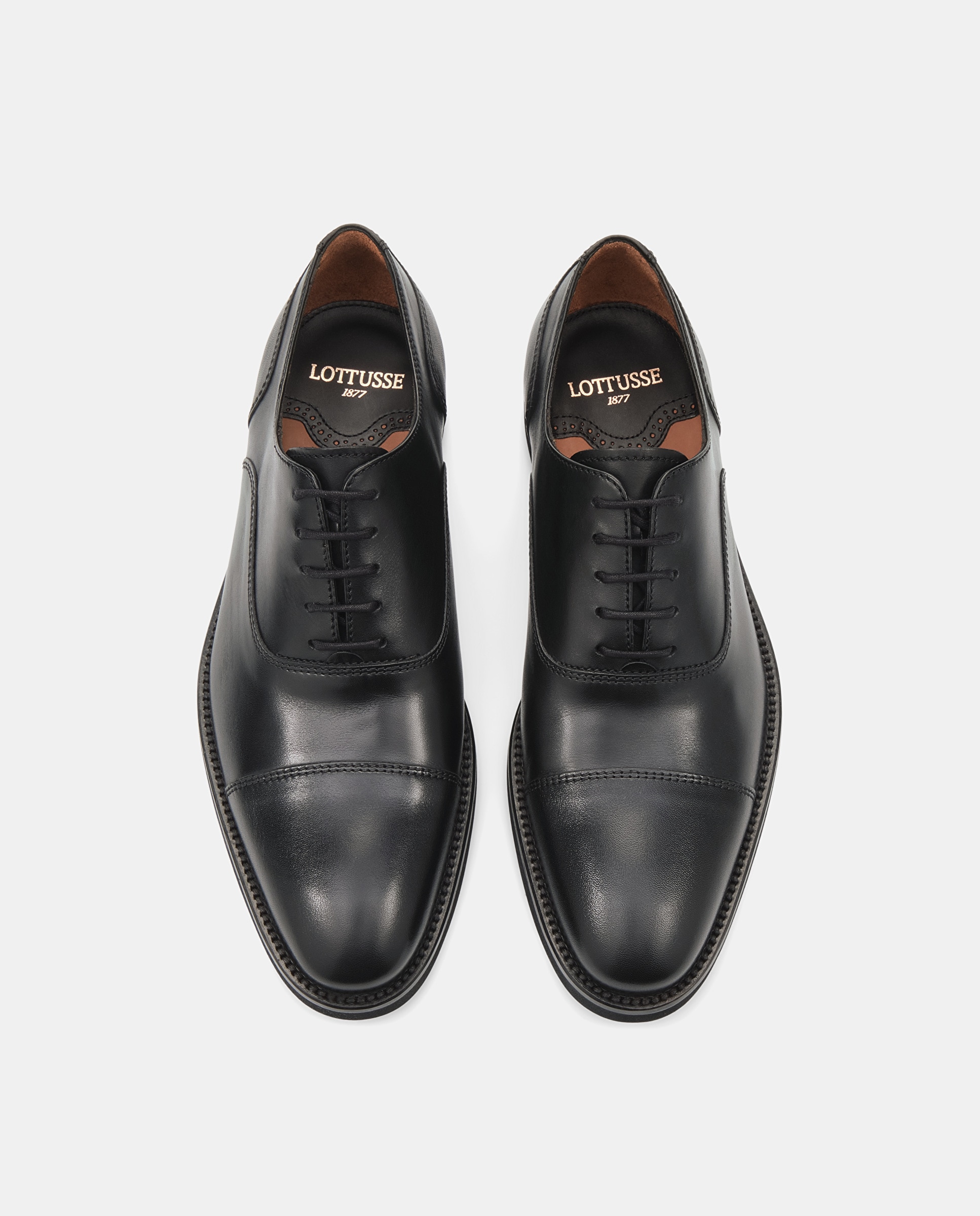 Zapatos oxford holborn de piel de vacuno de hombre - Lottusse - Negro Negro-6
