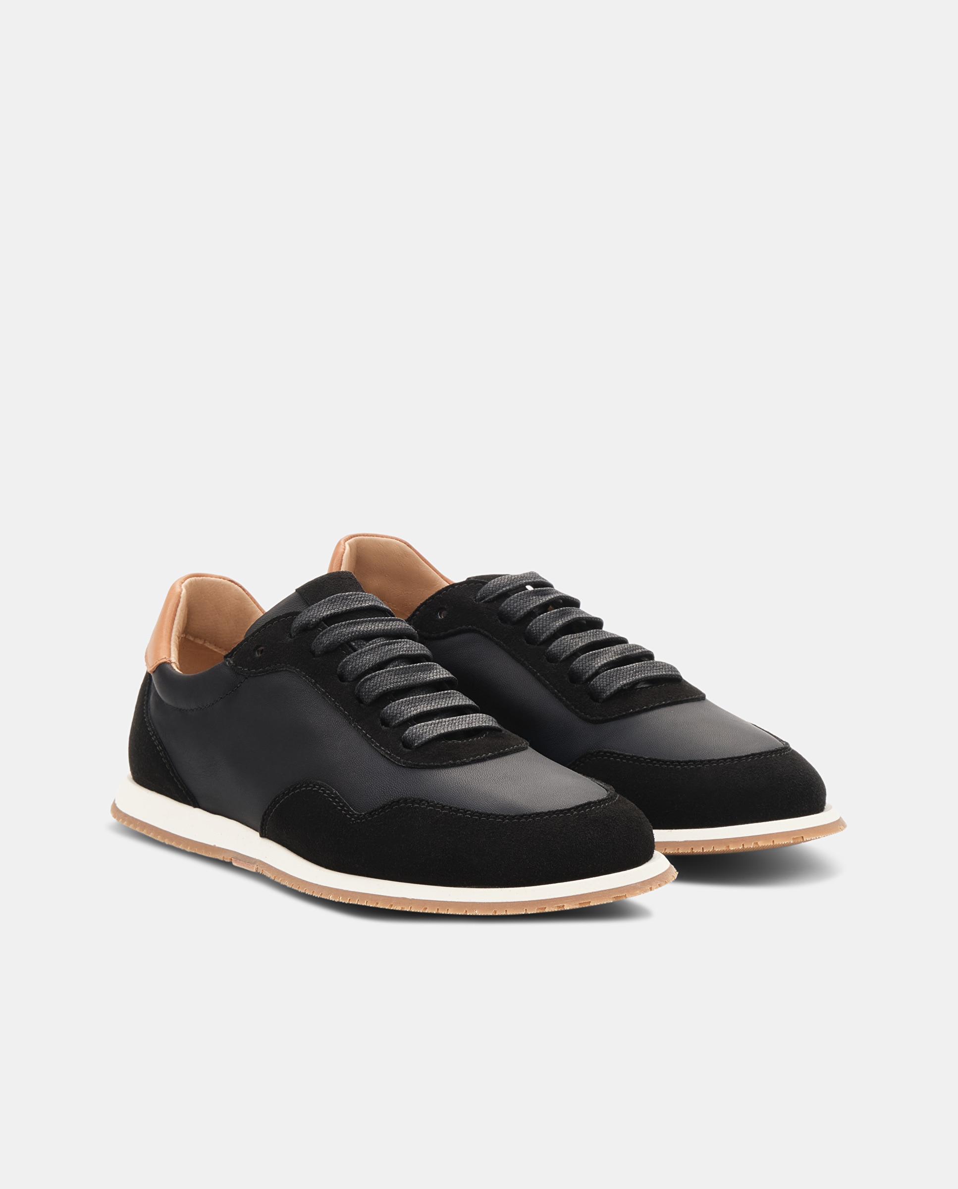 Zapatillas retro de mujer de piel caprina - Lottusse - Negro Negro-3