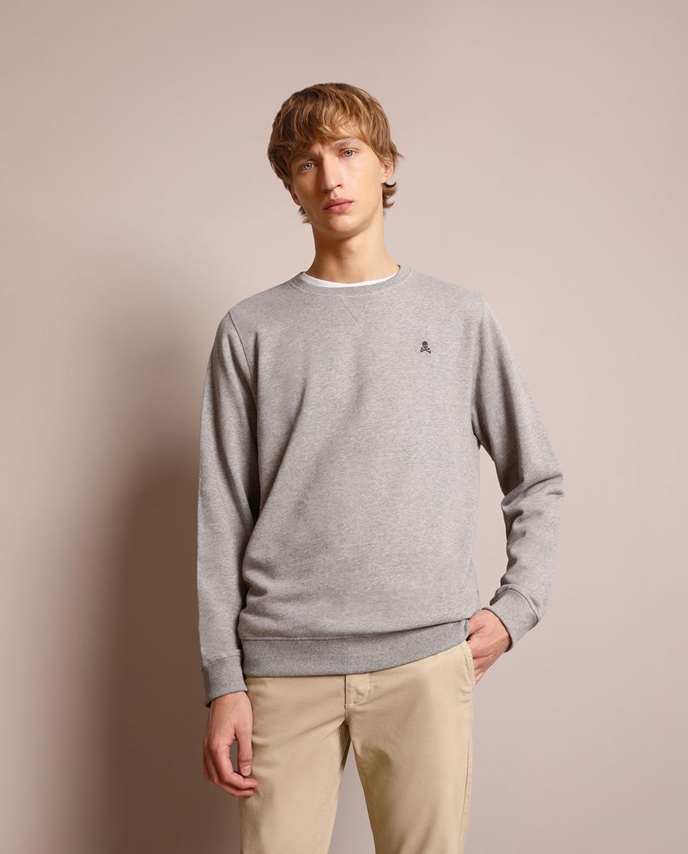 Sudadera de hombre regular fit con cuello redondo - Gris claro Gris claro-1