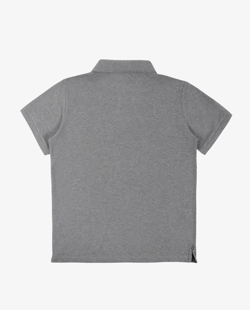 Polo de niño de manga corta con calavera bordada - Scalpers - Gris Gris-6