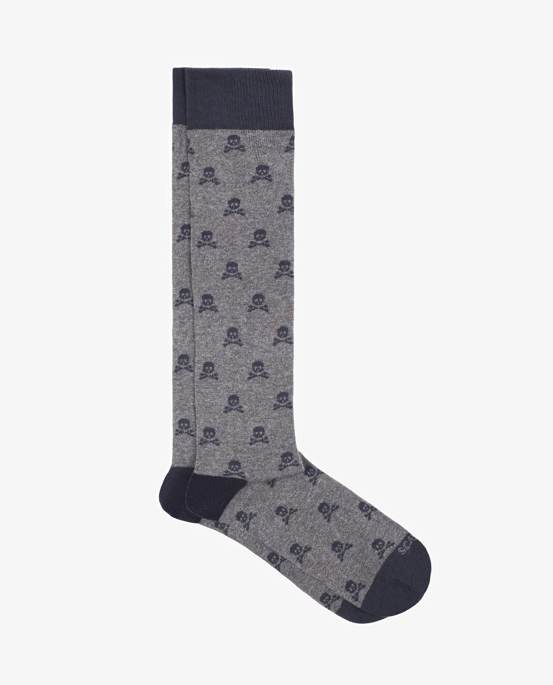 Imagen 0 de Calcetines estampados de hombre de caña alta con contrastes Gris