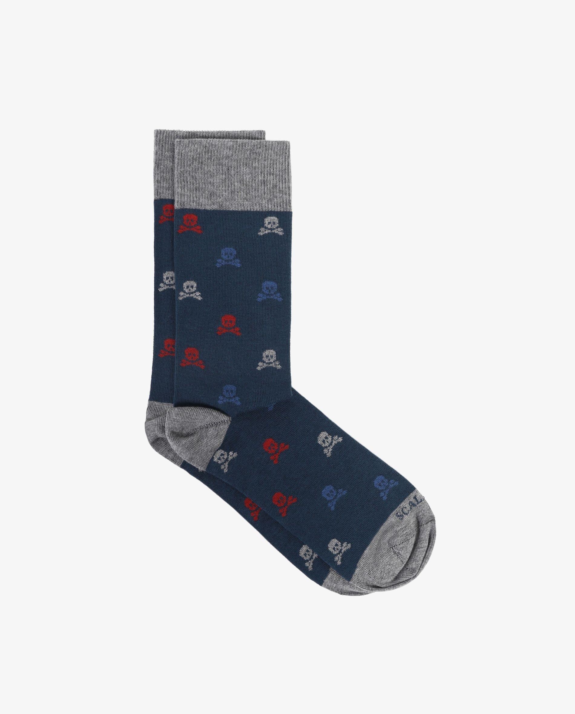 Calcetines estampados de hombre de caña media con contrastes - Scalpers - Verde oscuro Verde oscuro-1