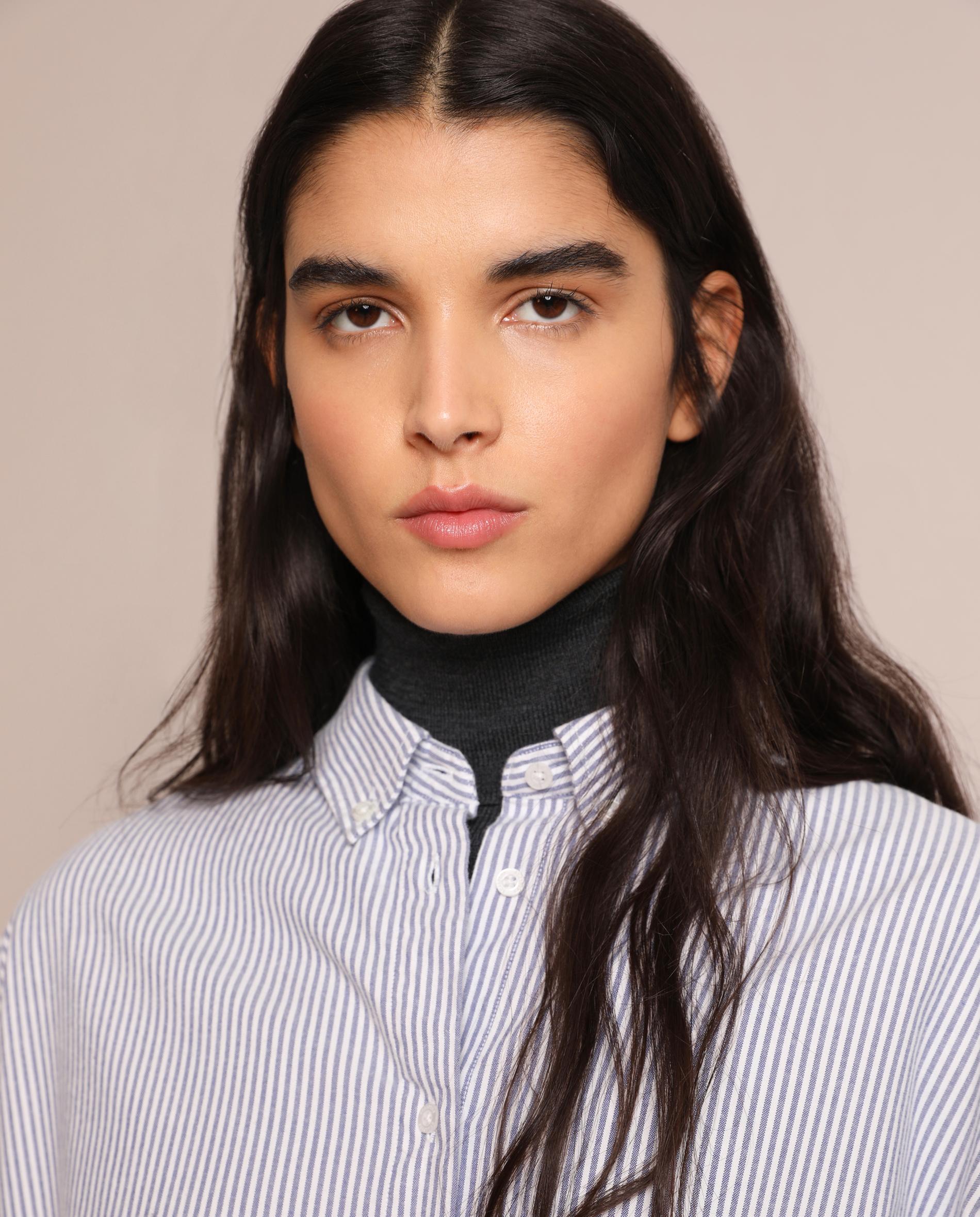 Imagen 4 de Camisa de mujer de algodón regular fit a rayas - Scalpers - Azul Azul