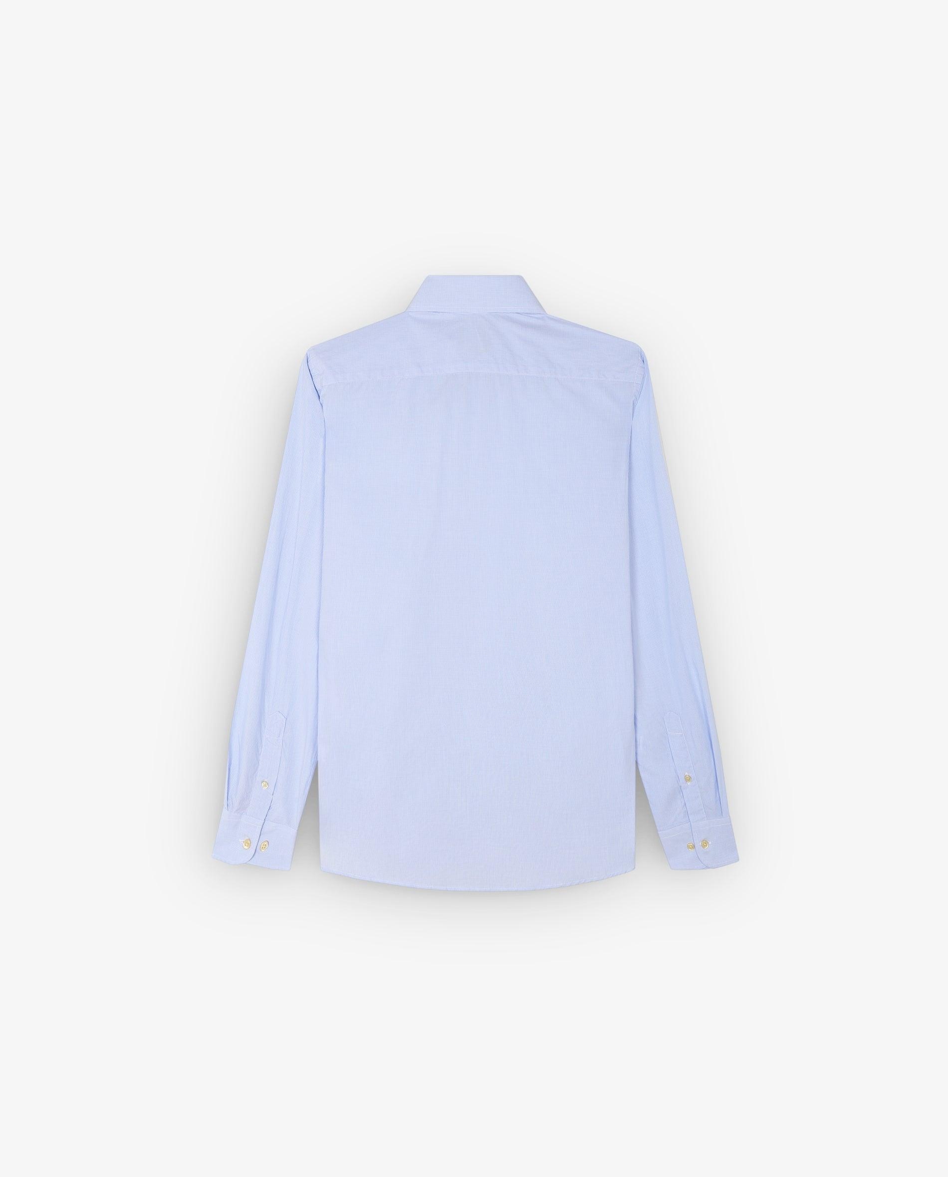 Camisa de hombre regular fit con microestampado de cuadros - Scalpers - Azul claro Azul claro-2
