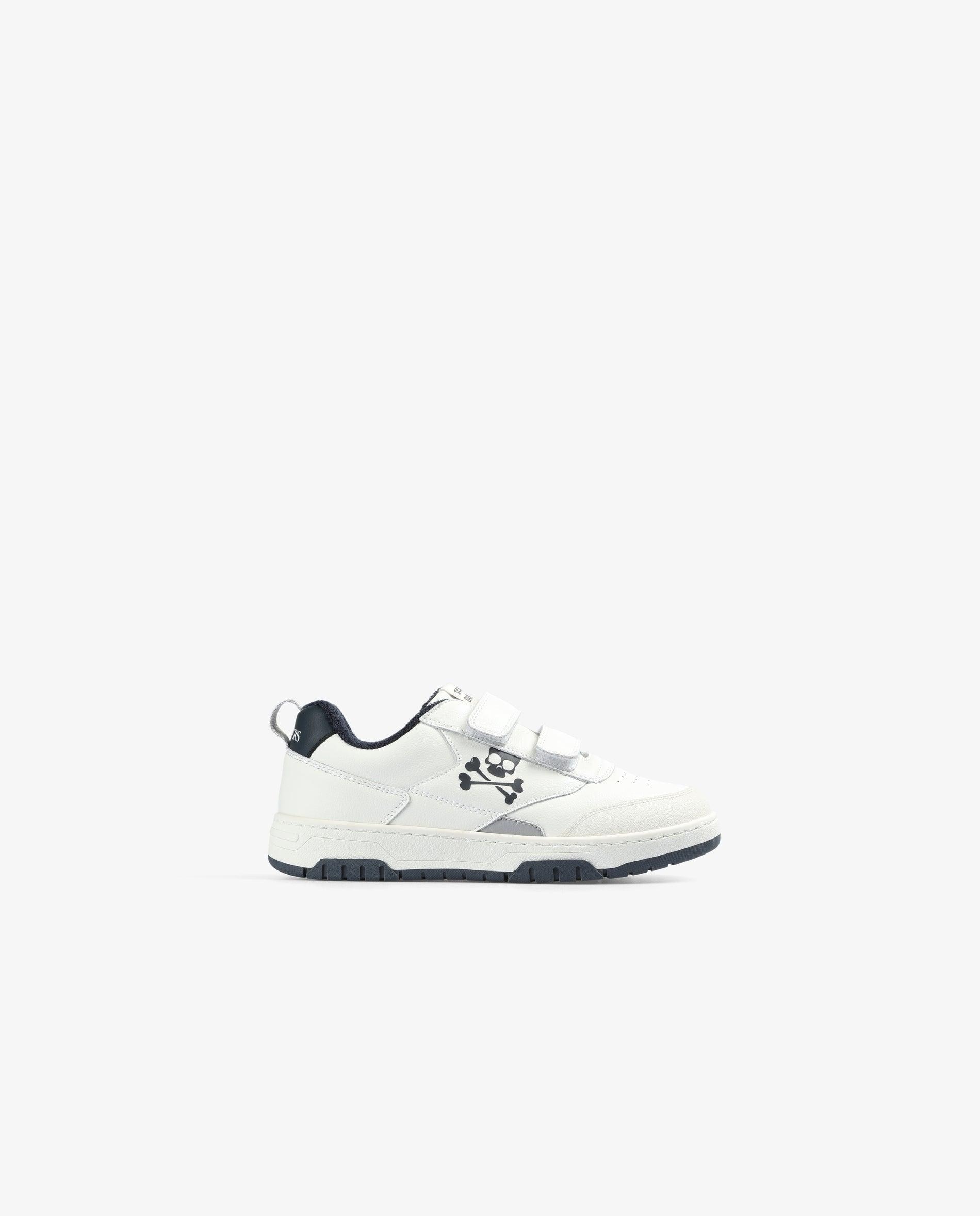 Imagen 0 de Zapatillas de piel de niño con doble cierre adherente Azul/Blanco
