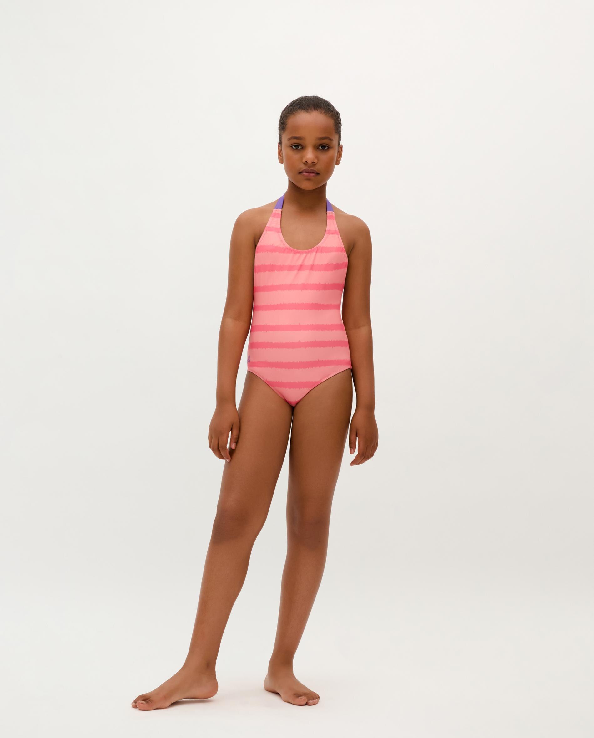 Bañador de niña de tejido técnico con estampado