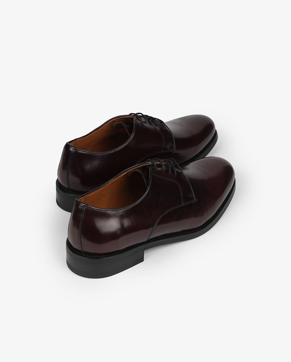 Zapatos de cordones de hombre de piel con suela de goma - Scalpers - Burdeos Burdeos-3