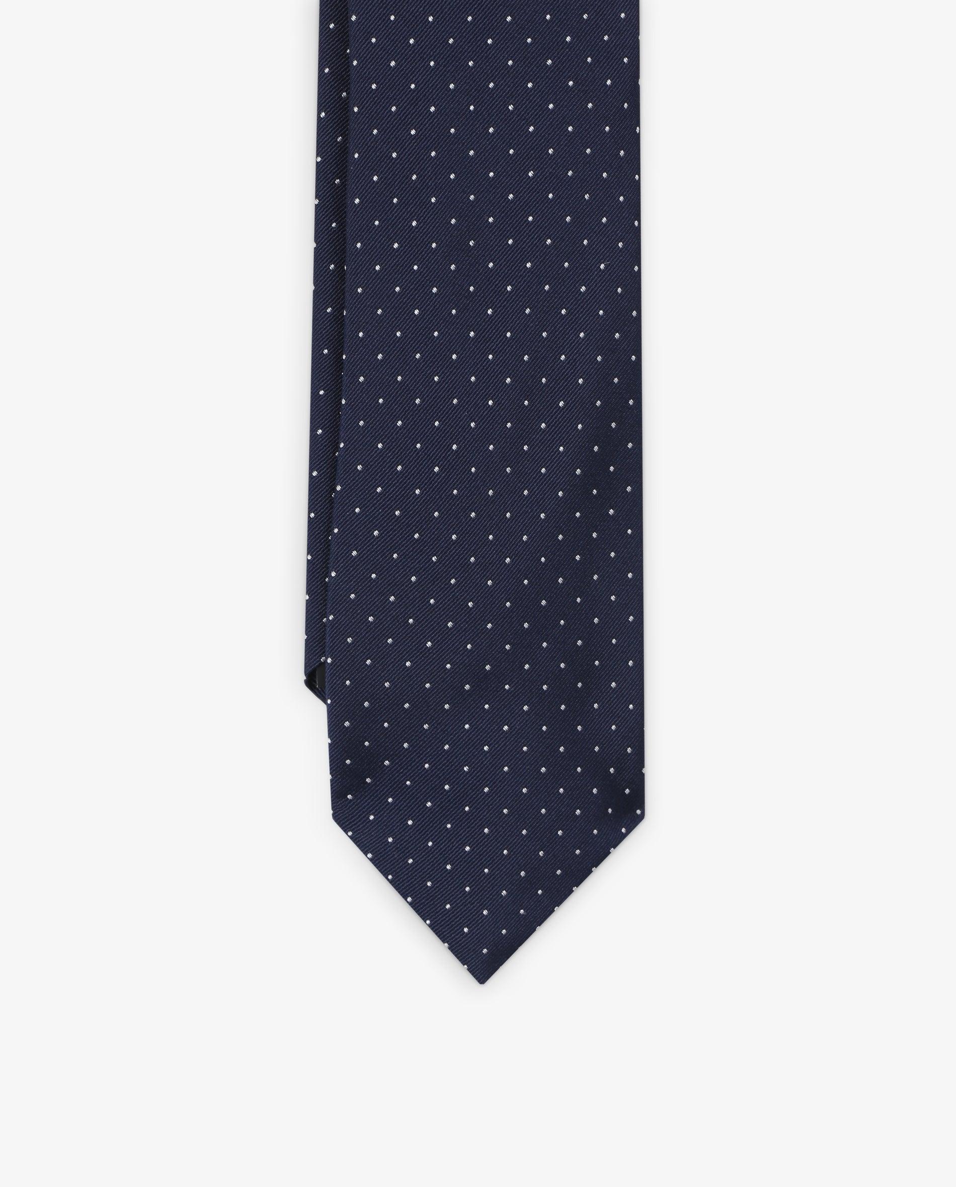 Corbata de seda con estampado de lunares - Scalpers - Navy Navy-3