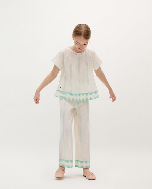 Imagen 0 de Pantalones de niña de algodón con cintura elástica