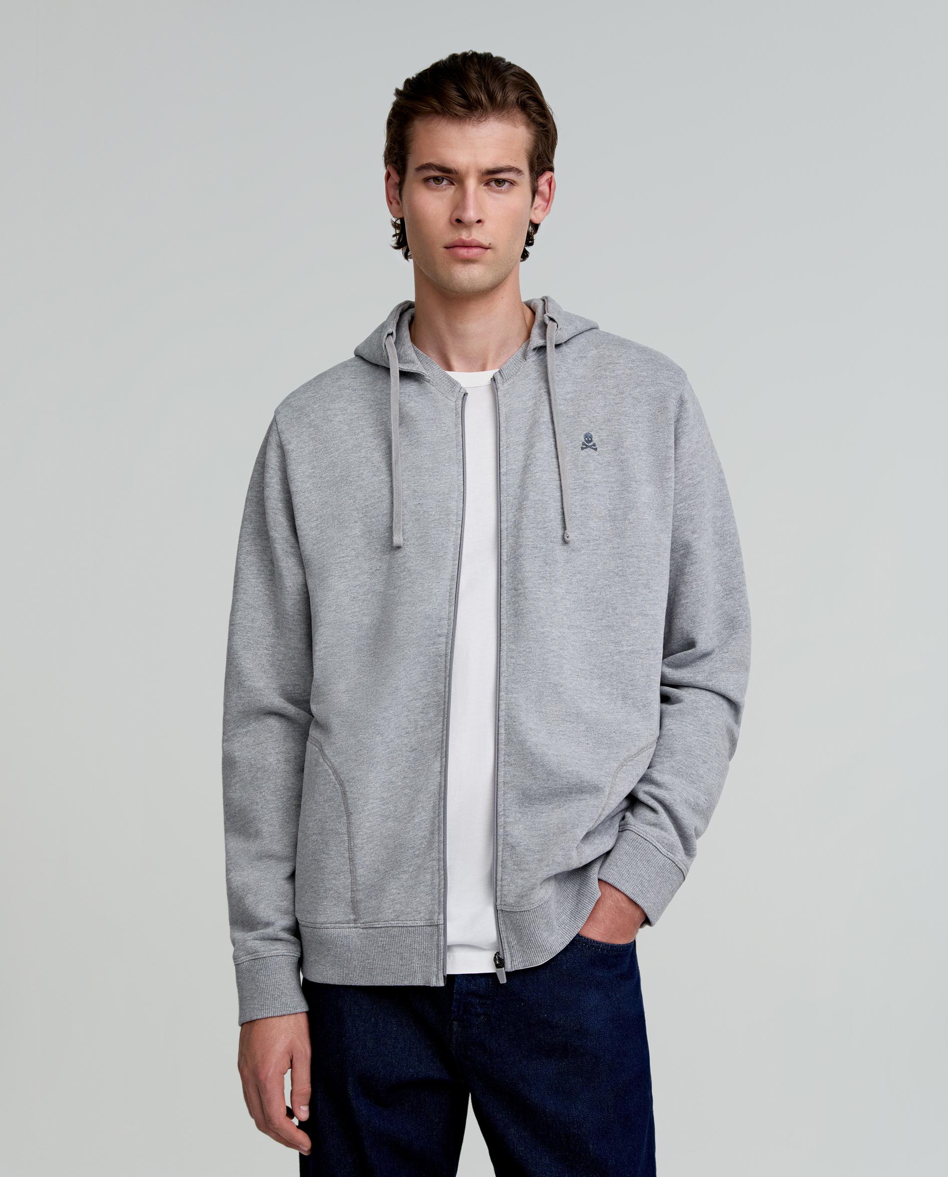 Sudadera de hombre con capucha y cierre de cremallera - Scalpers - Gris Gris-1
