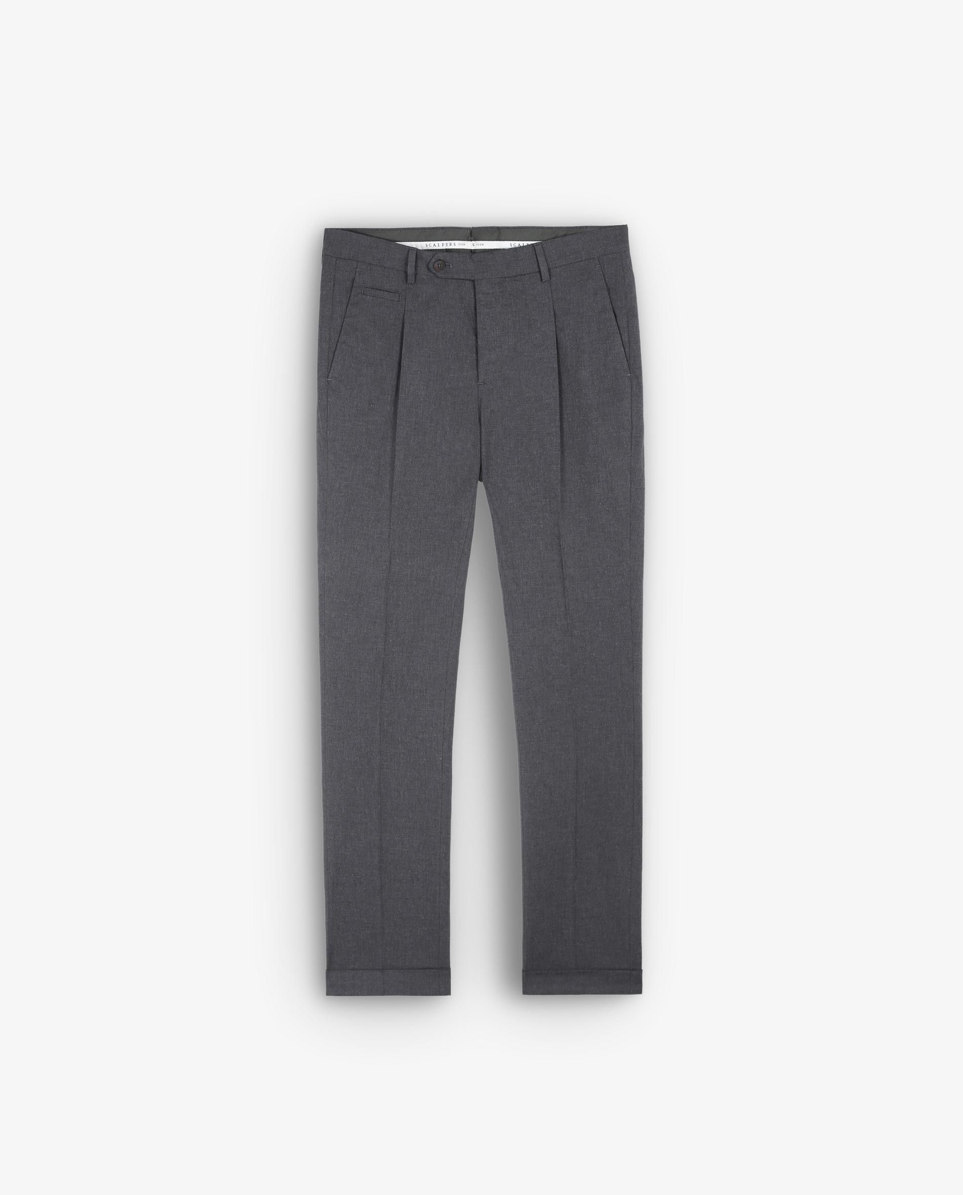 Imagen 0 de Pantalón de vestir de hombre regular fit con pinzas Gris
