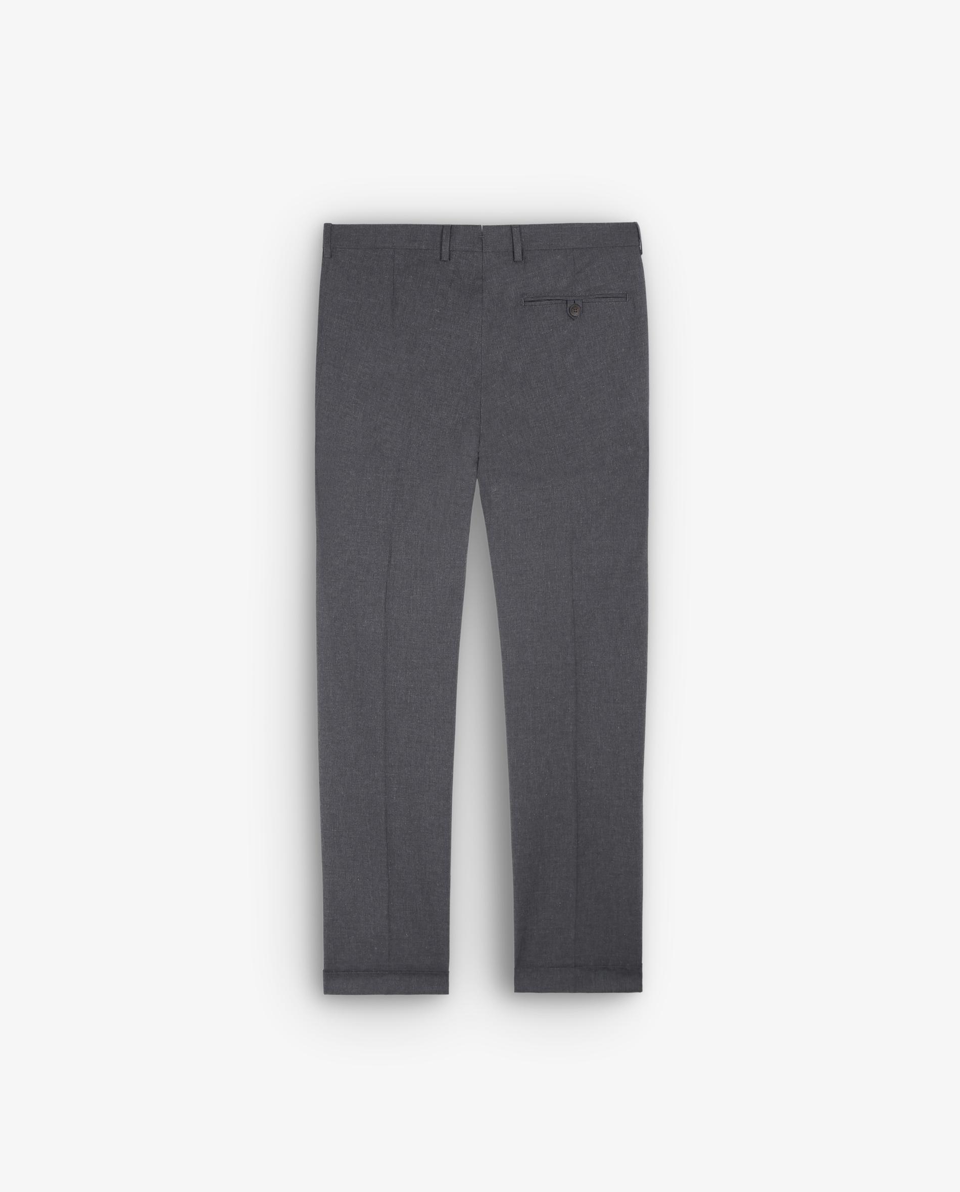 Pantalón de vestir de hombre regular fit con pinzas - Scalpers - Gris Gris-2