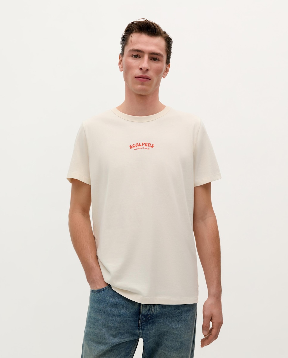 Shirt Camiseta Scalpers Blanca Camiseta De Hombre De Algodón De