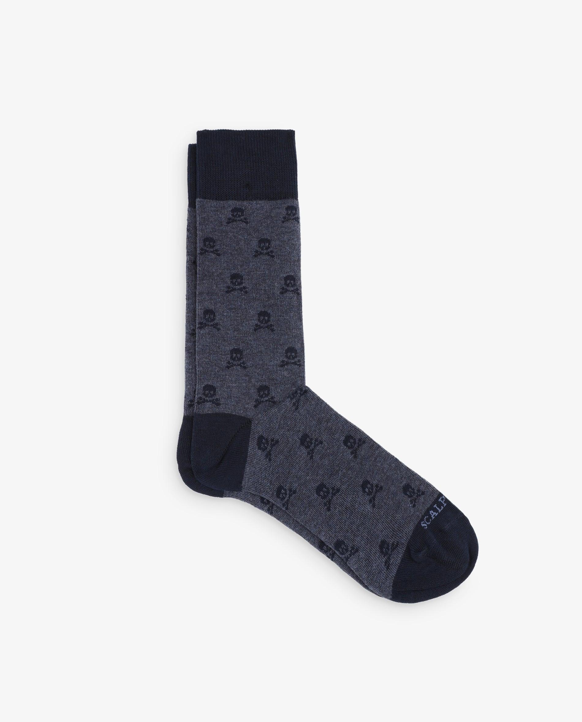 Imagen 0 de Calcetines estampados de hombre de caña media con contrastes Navy