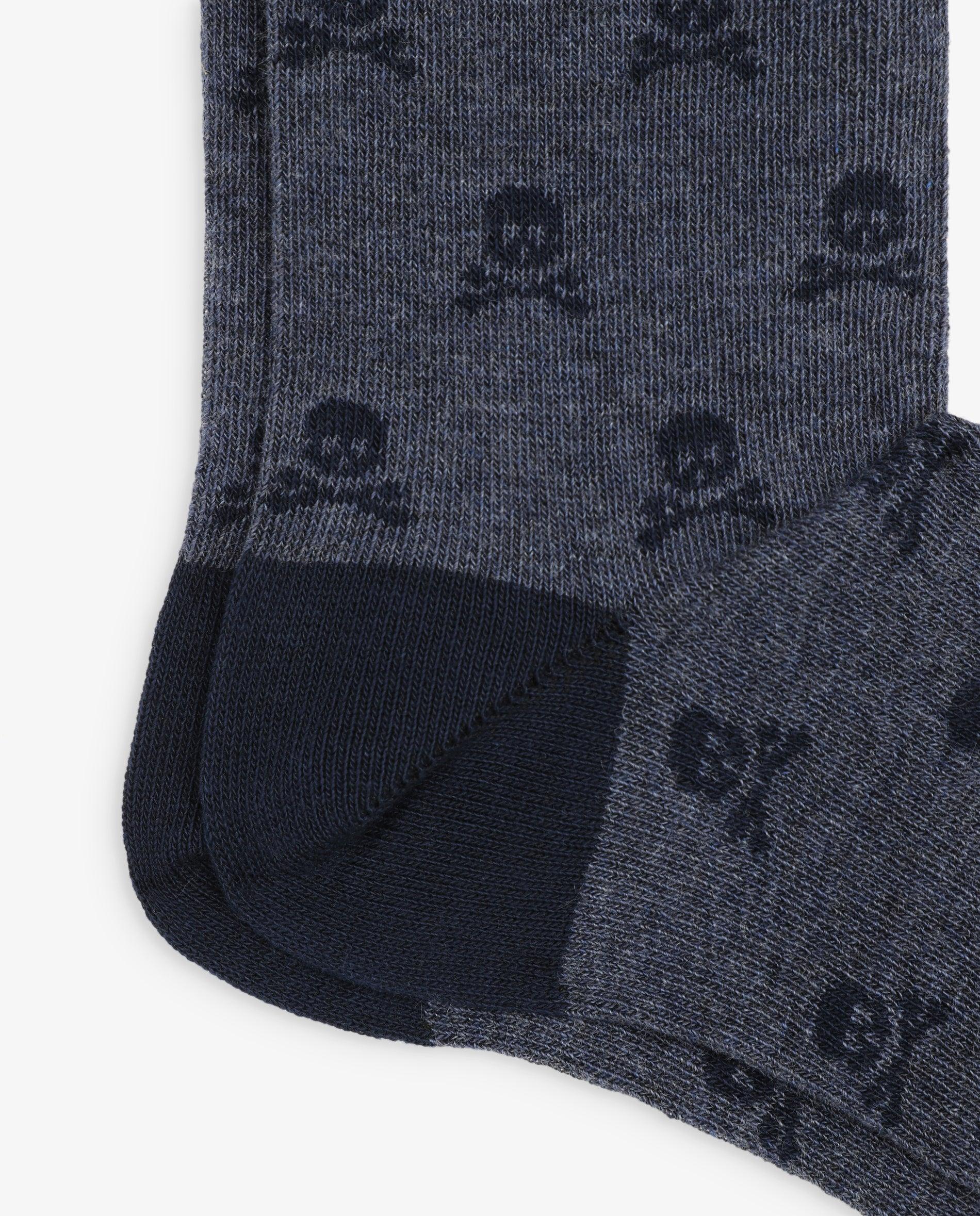 Calcetines estampados de hombre de caña media con contrastes - Scalpers - Navy Navy-2